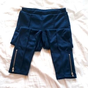 wonder nation Girls Small Navy Blue Ankle Zip Pant